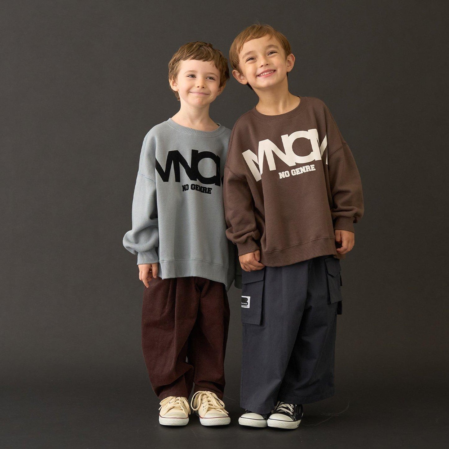 【MNCM】【去毛球加絨衛衣】植絨印花寬鬆衛衣