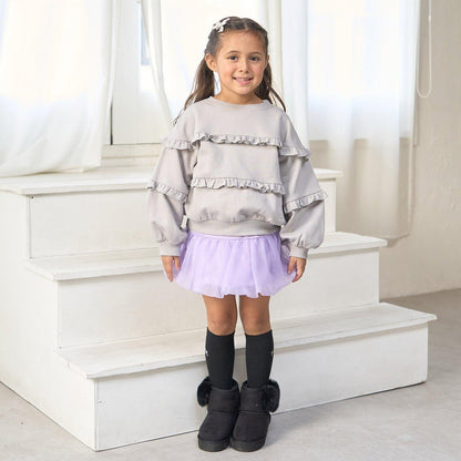 【防起球加絨內裡】【正反兩穿】荷葉邊衛衣