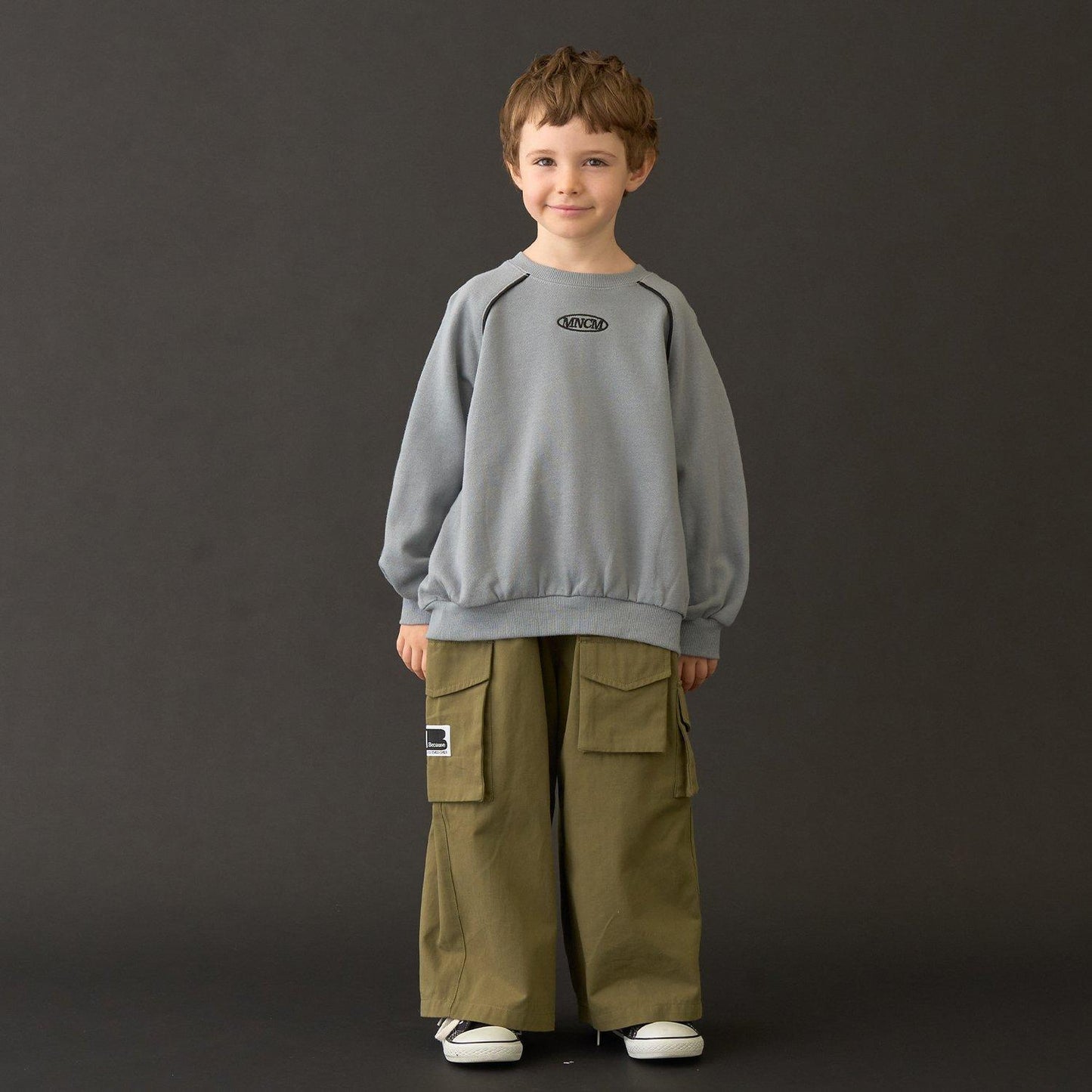 【MNCM】【去毛球加絨衛衣面料】插肩撞色拼接寬鬆衛衣