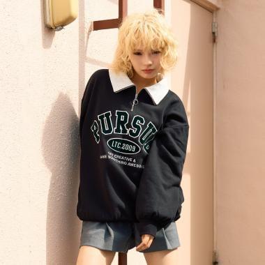 【LTXC】【100%純棉】加絨半拉鍊衛衣