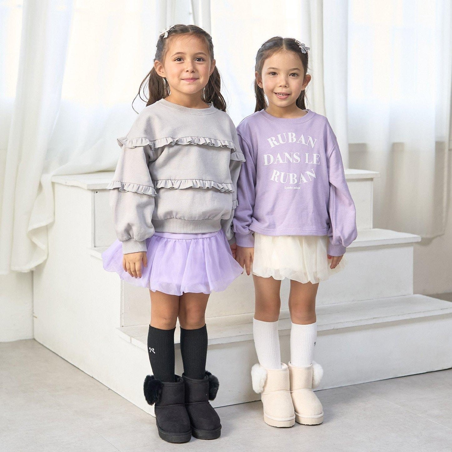 【防起球加絨內裡】【正反兩穿】荷葉邊衛衣