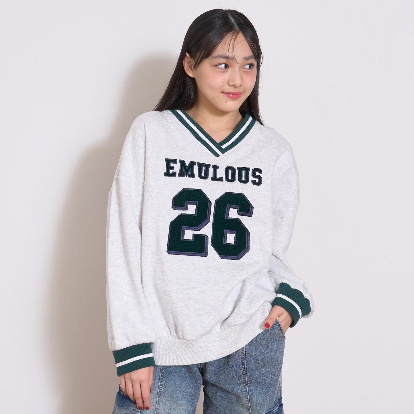 【LTXC】【100%純棉】加絨數字印花寬鬆衛衣