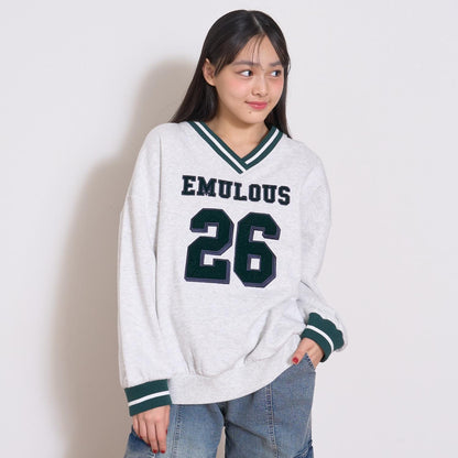 【LTXC】【100%純棉】加絨數字印花寬鬆衛衣