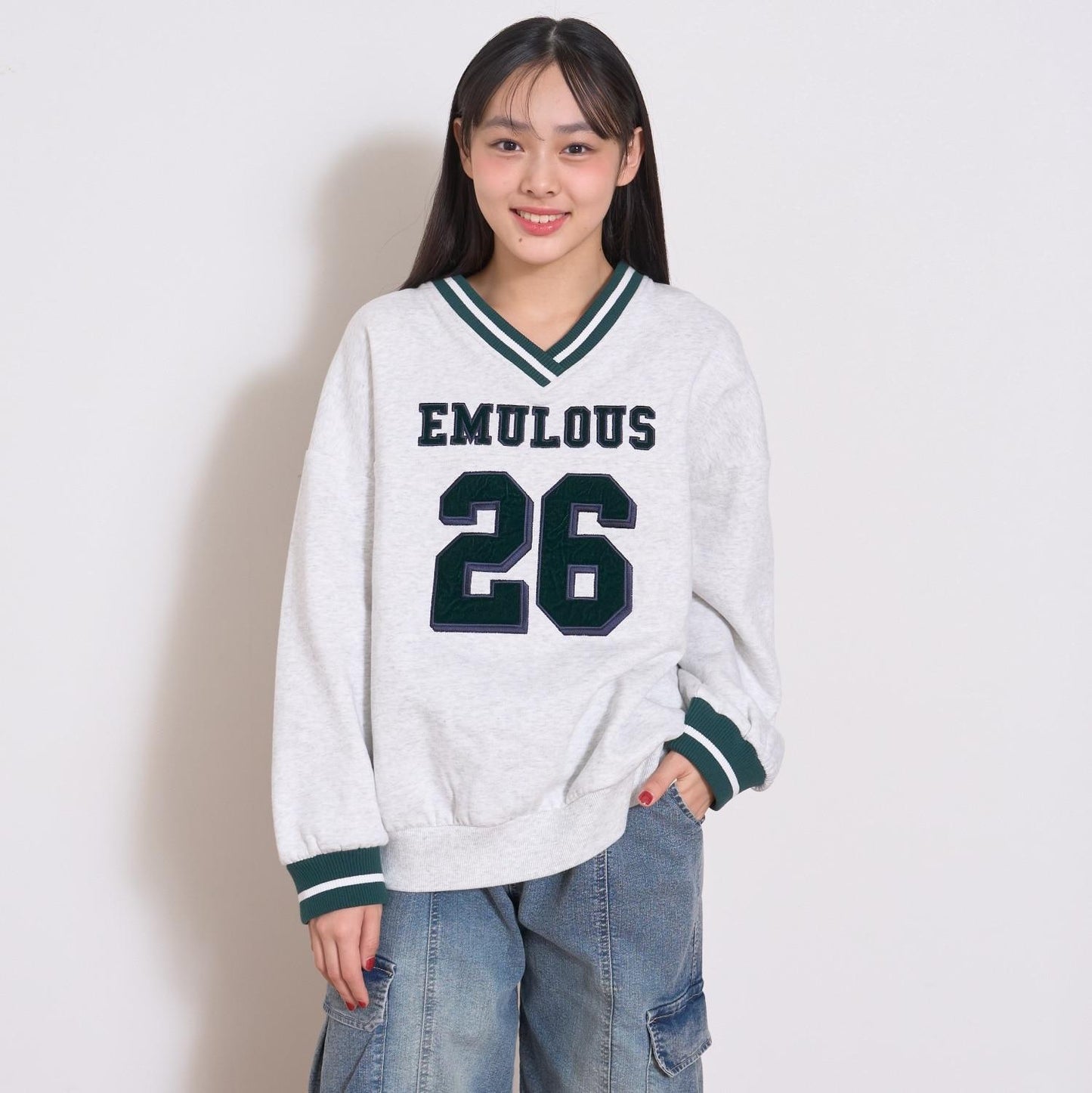 【LTXC】【100%純棉】加絨數字印花寬鬆衛衣