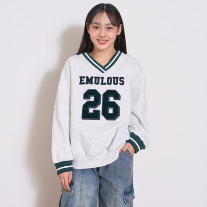 【LTXC】【100%純棉】加絨數字印花寬鬆衛衣