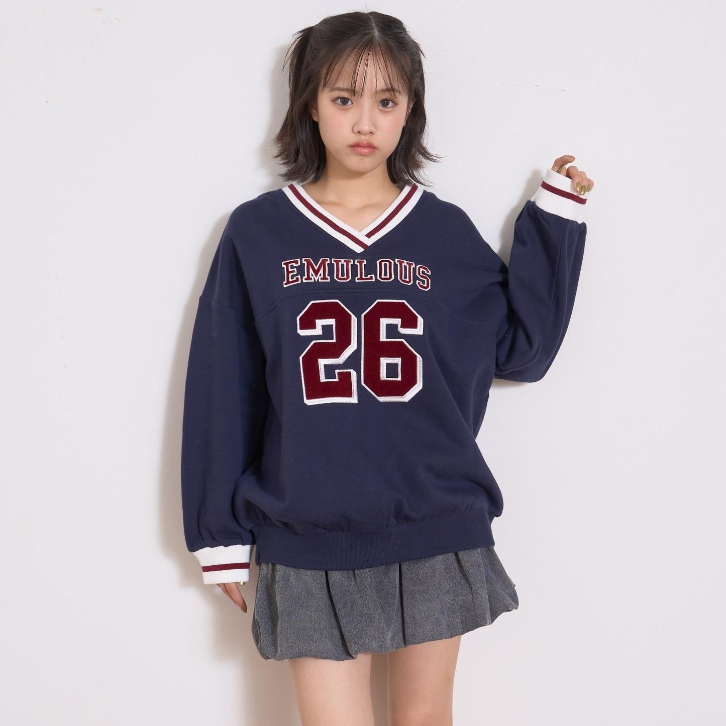 【LTXC】【100%純棉】加絨數字印花寬鬆衛衣