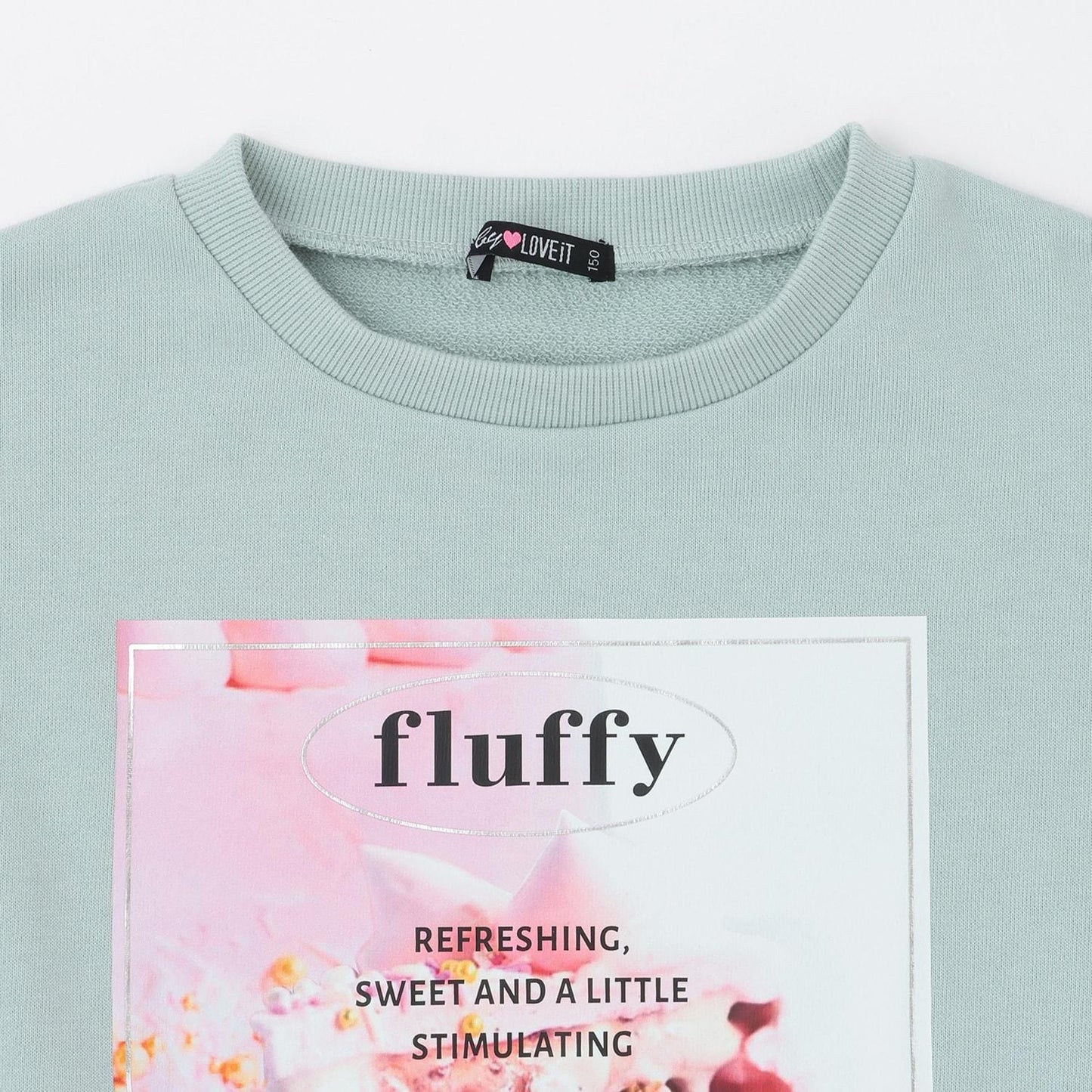 袖部抽褶蛋糕印花套頭衫