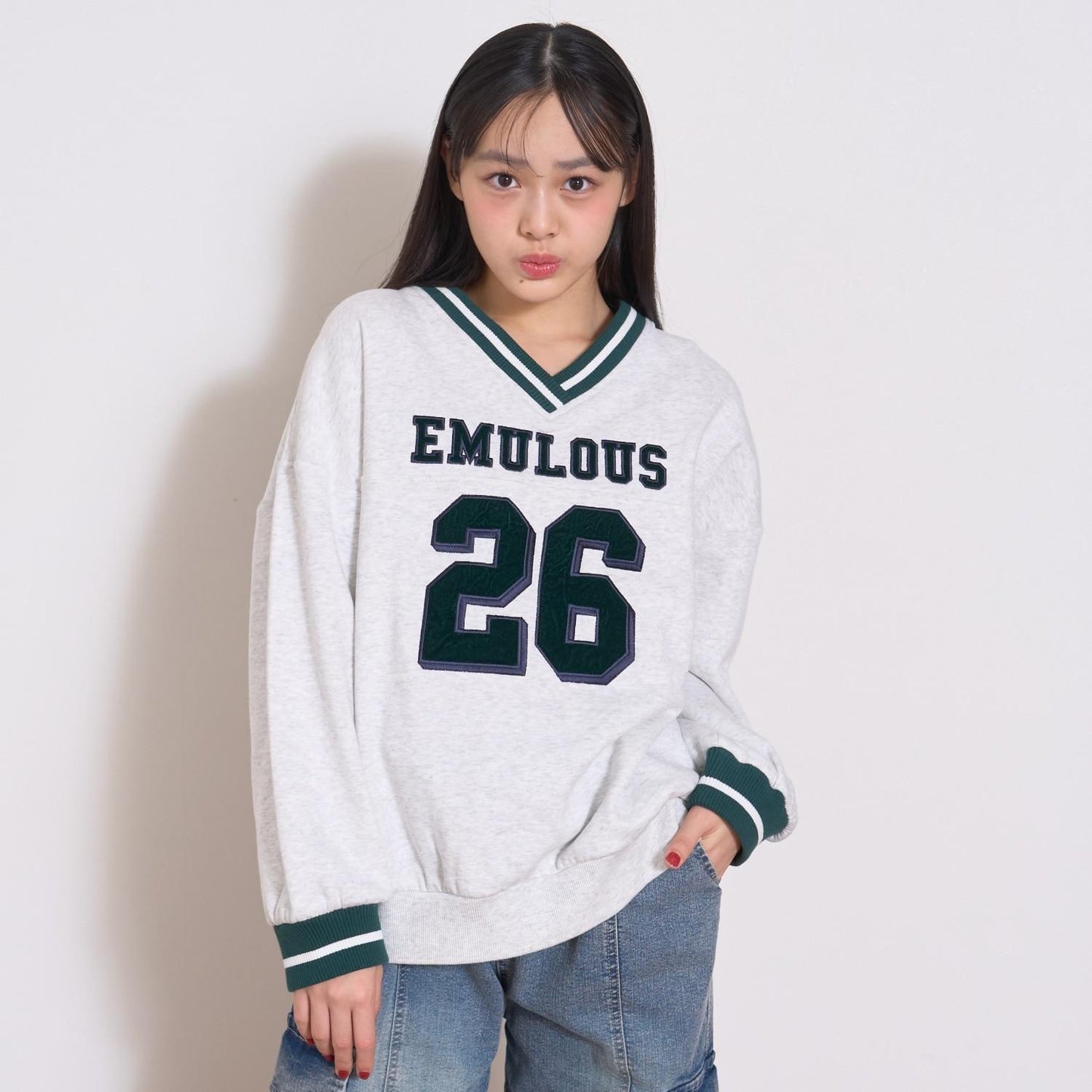 【LTXC】【100%純棉】加絨數字印花寬鬆衛衣