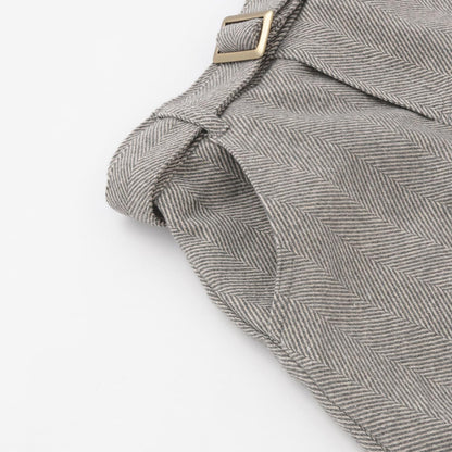 附腰帶人字紋荷葉邊下襬半身裙褲