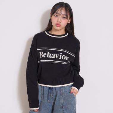 logo提花彈力針織衫