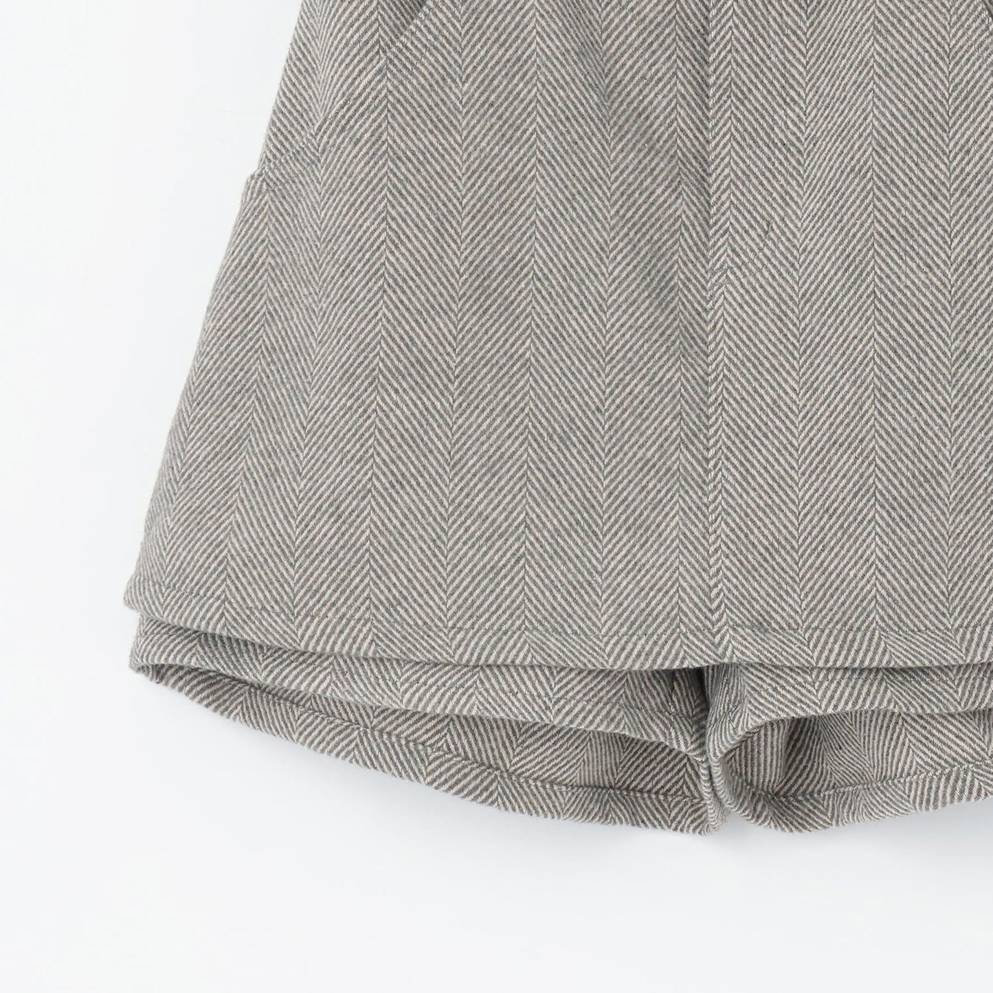 附腰帶人字紋荷葉邊下襬半身裙褲