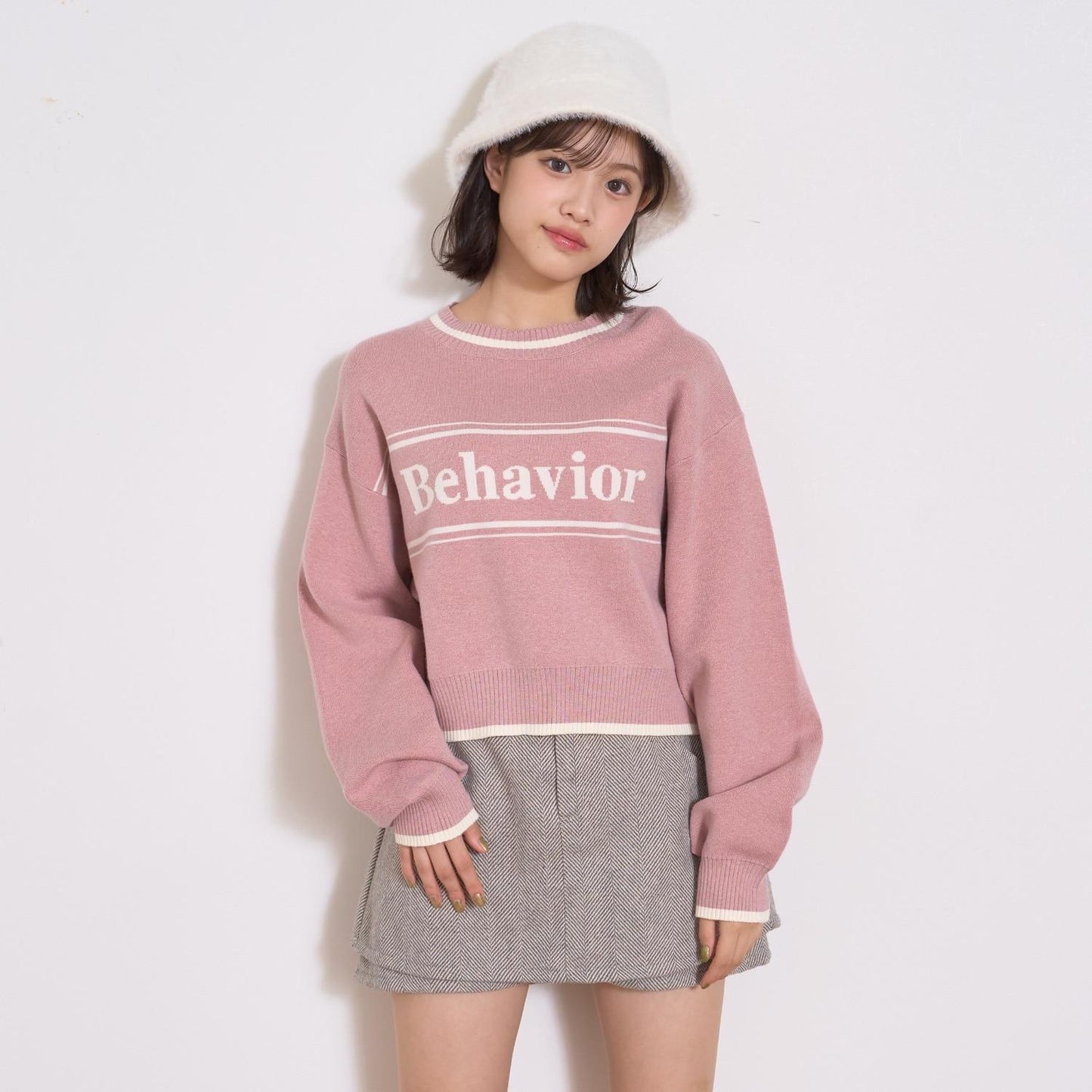 logo提花彈力針織衫