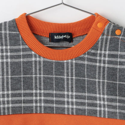 汽車刺繡拼接格子衛衣