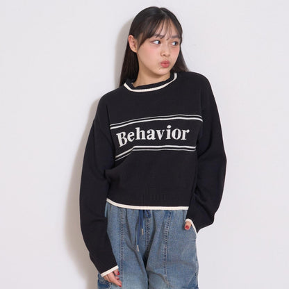 logo提花彈力針織衫