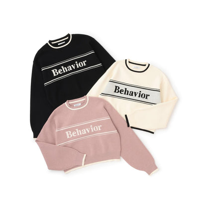 logo提花彈力針織衫