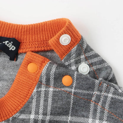 汽車刺繡拼接格子衛衣