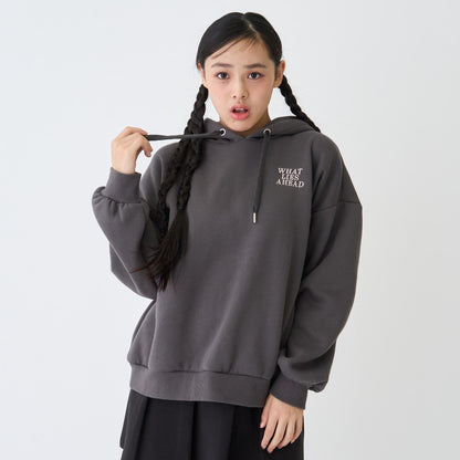 【純棉100%】加絨寬鬆印花連帽衛衣