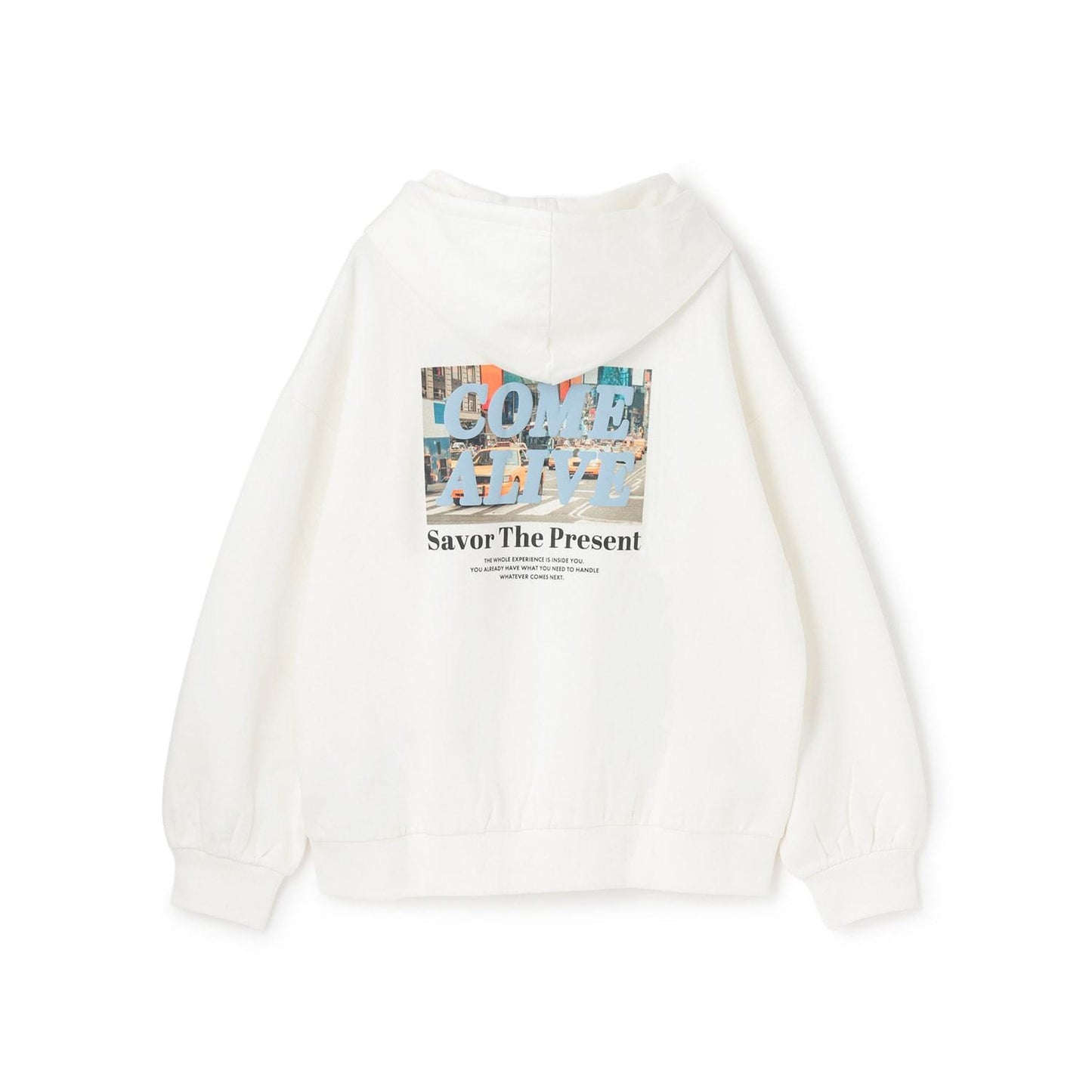 【純棉100%】加絨寬鬆印花連帽衛衣