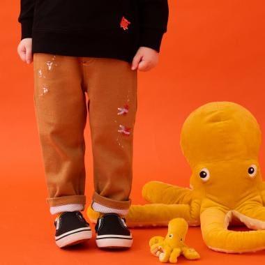 【蓄光】深海魚褲腳翻邊長款直筒褲