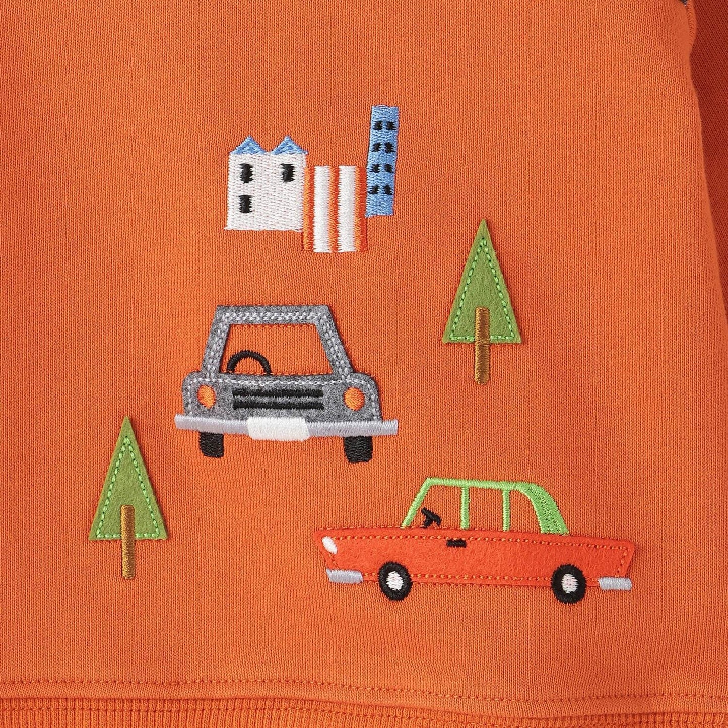 汽車刺繡拼接格子衛衣