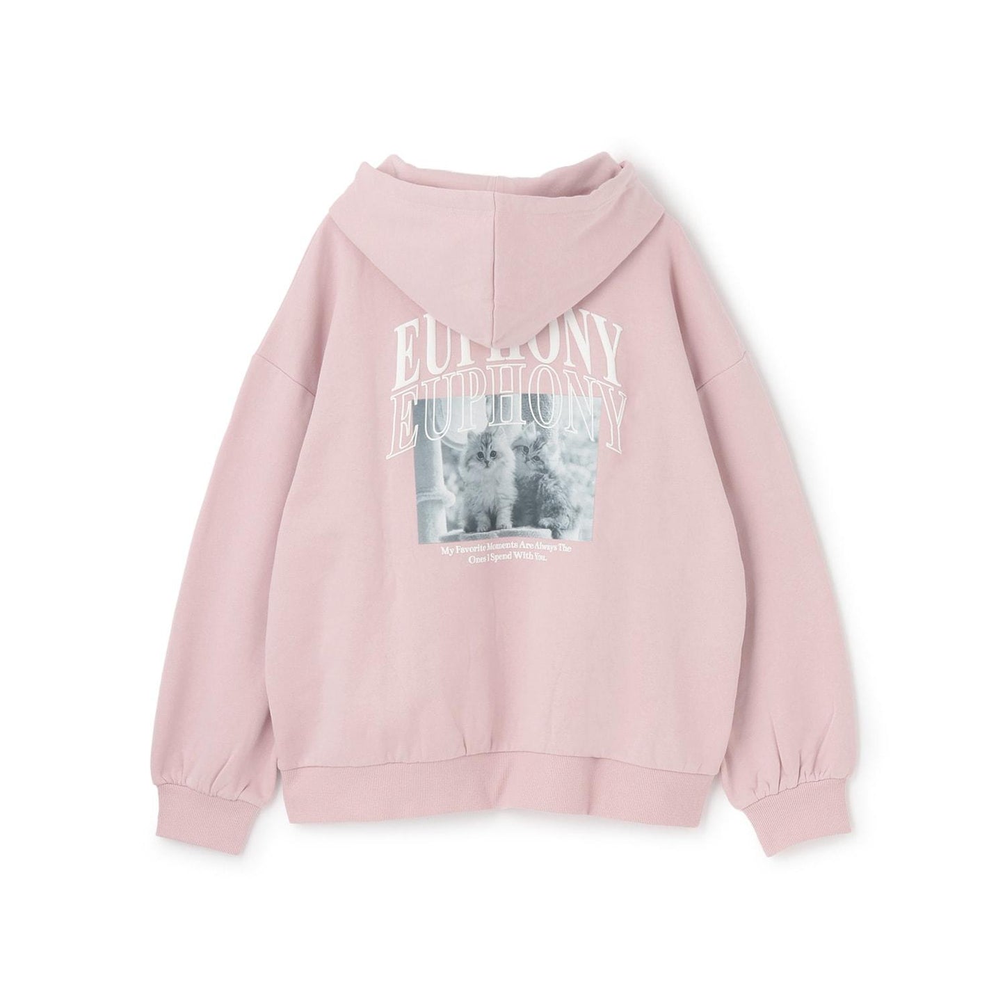 【純棉100%】加絨寬鬆印花連帽衛衣