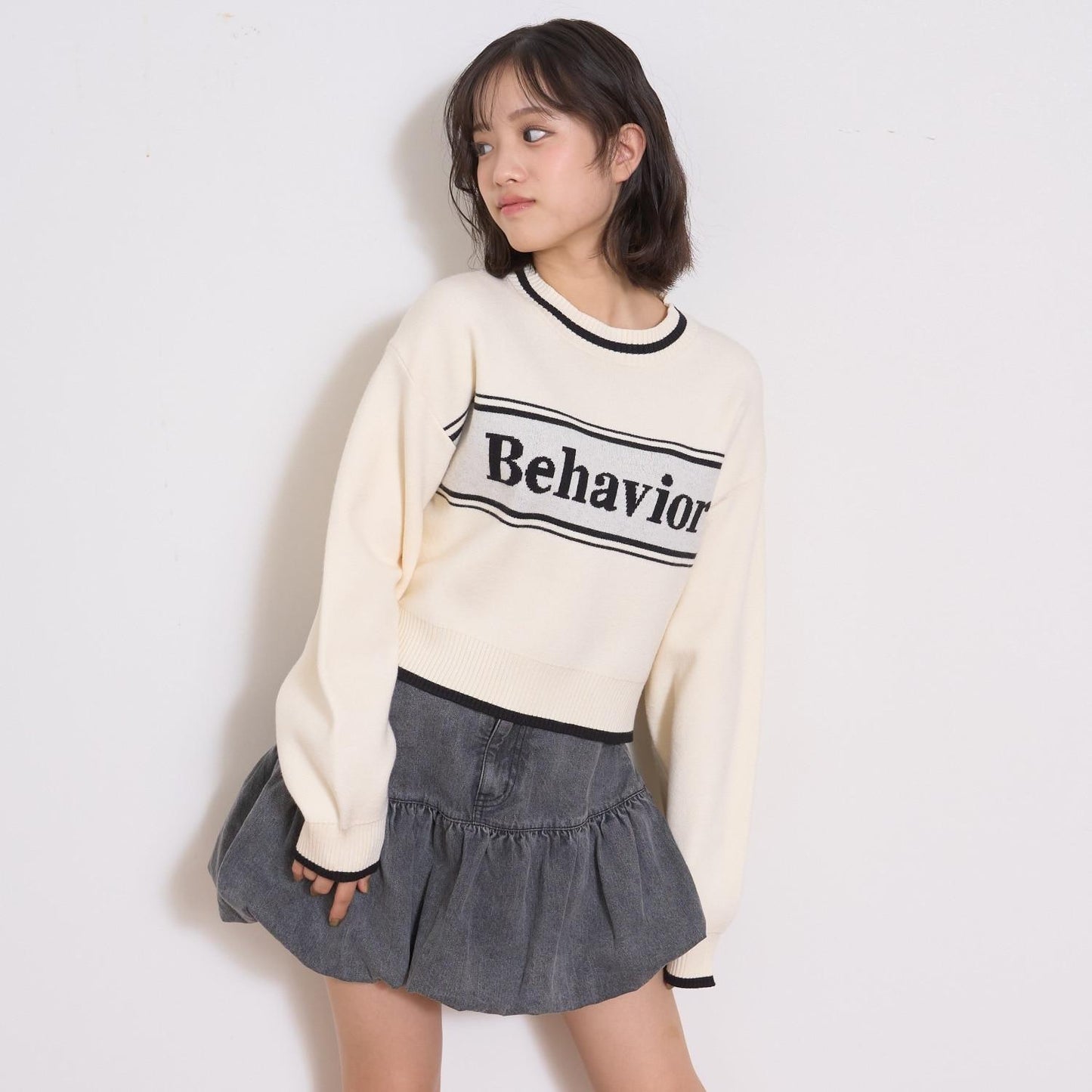 logo提花彈力針織衫