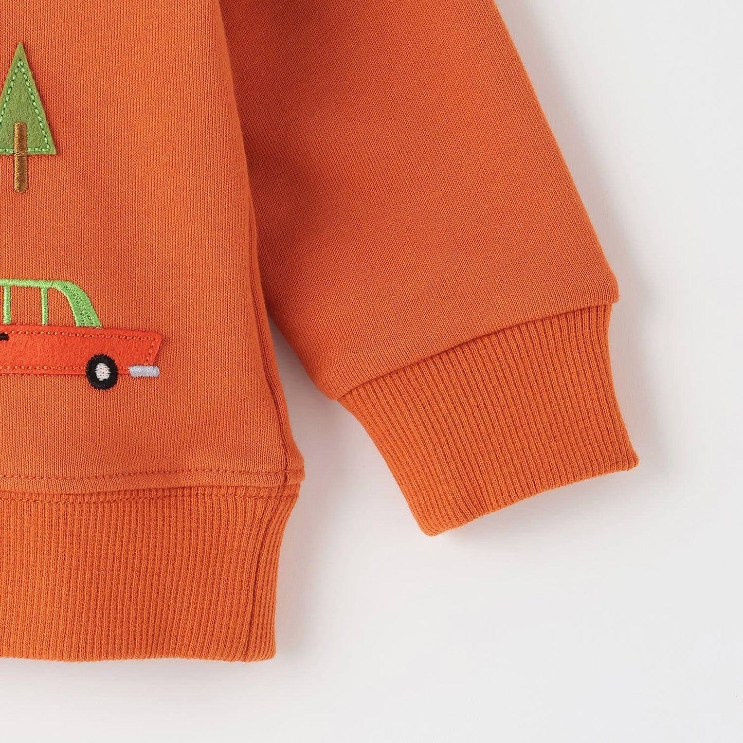 汽車刺繡拼接格子衛衣