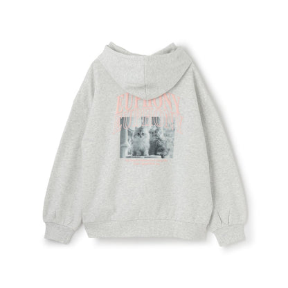 【純棉100%】加絨寬鬆印花連帽衛衣