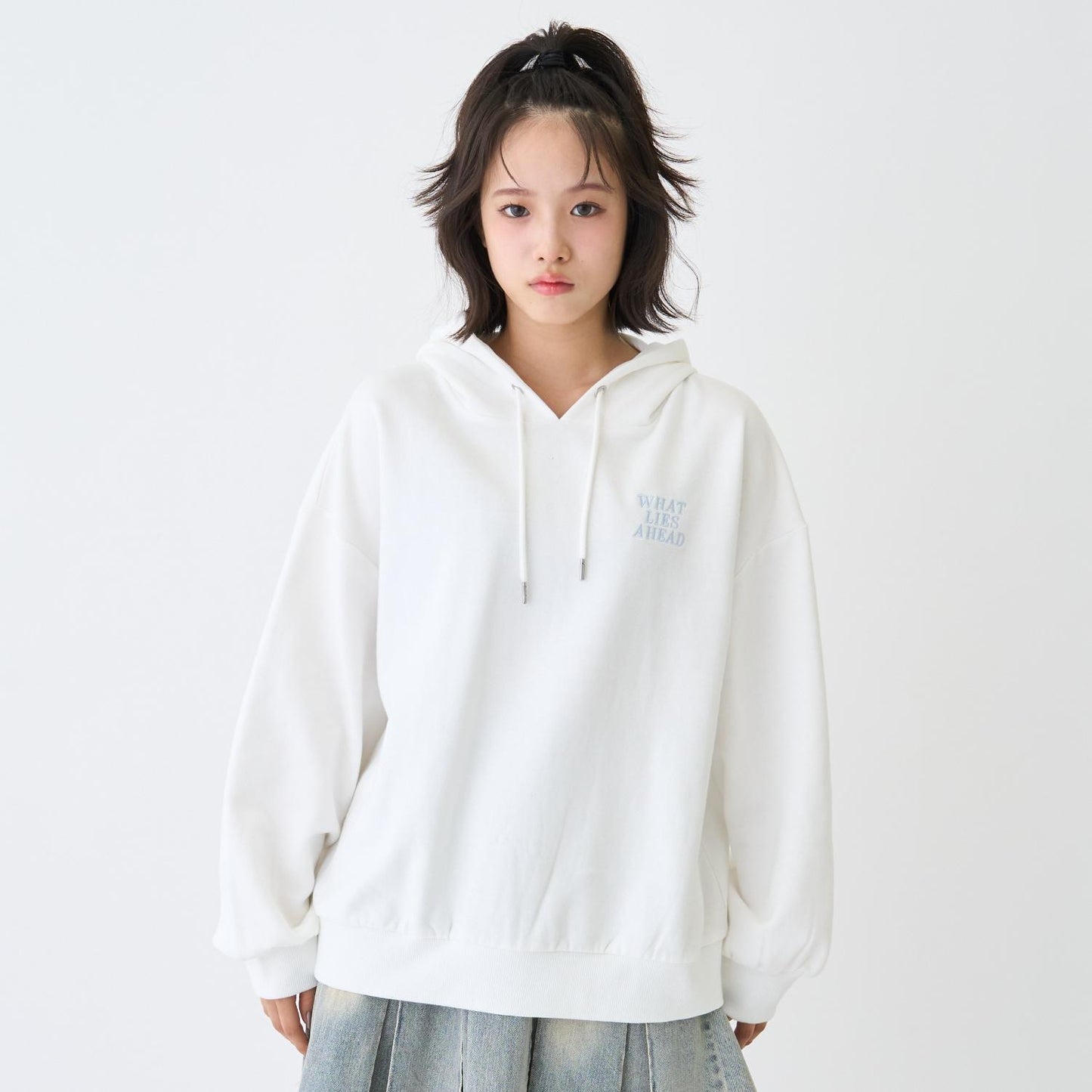 【純棉100%】加絨寬鬆印花連帽衛衣