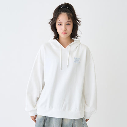 【純棉100%】加絨寬鬆印花連帽衛衣