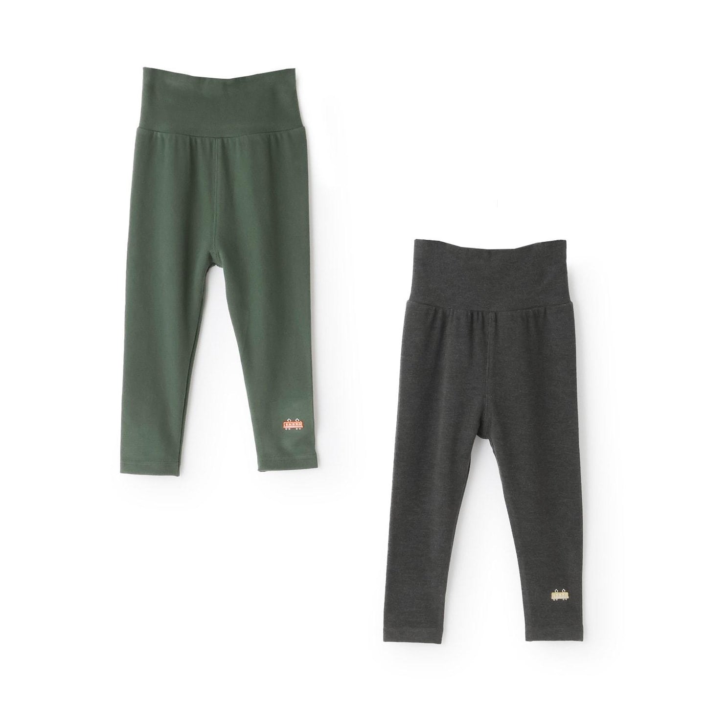 電車圖案點綴長款護腹打底褲