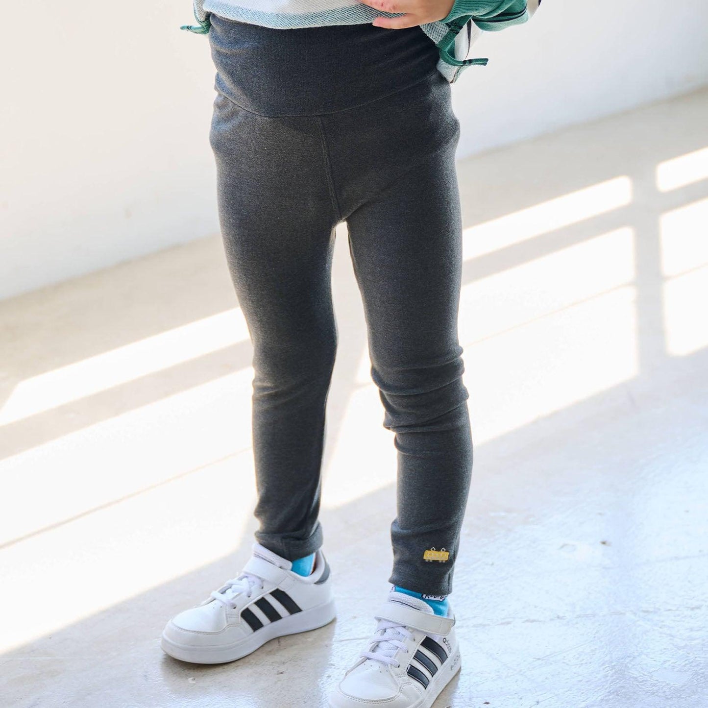 電車圖案點綴長款護腹打底褲