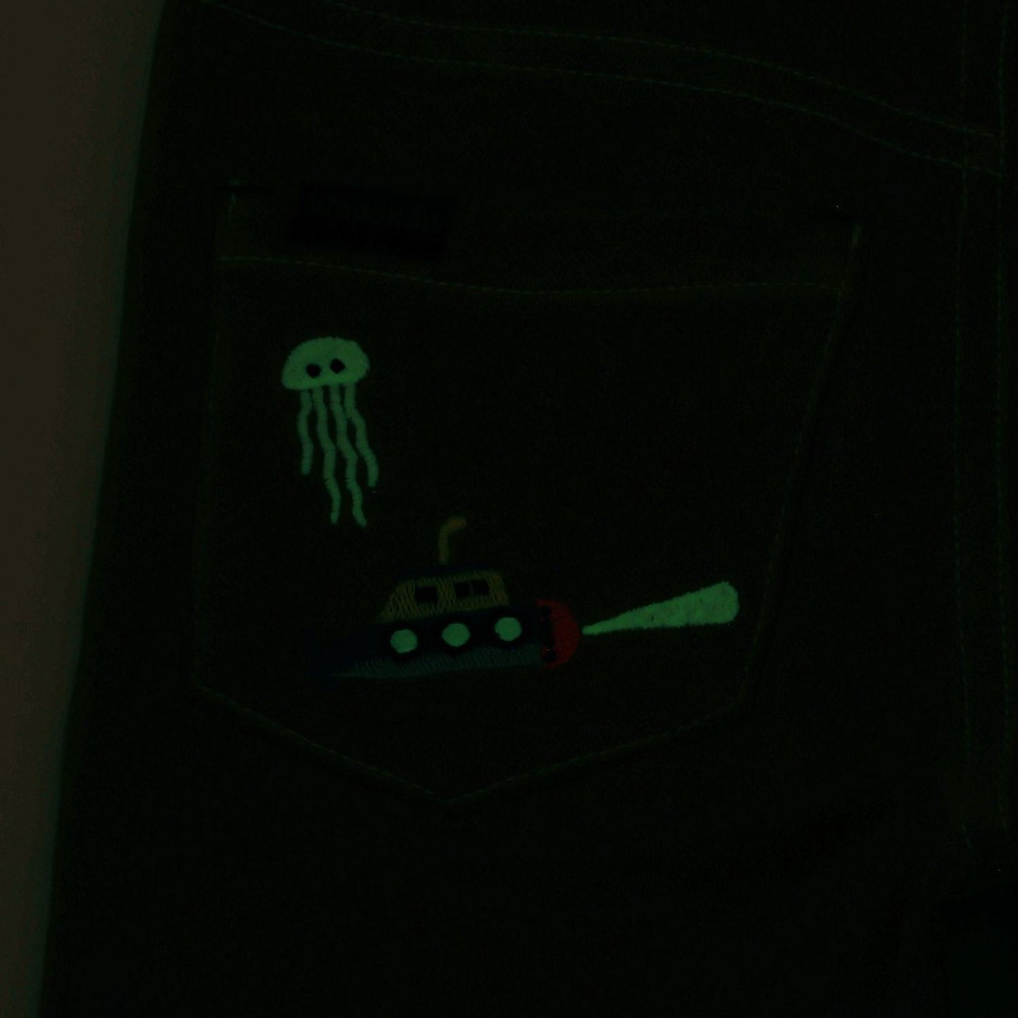 【蓄光】深海魚褲腳翻邊長款直筒褲