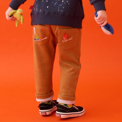 【蓄光】深海魚褲腳翻邊長款直筒褲