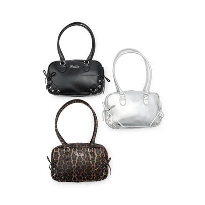 蕾絲繫帶長柄波士頓包