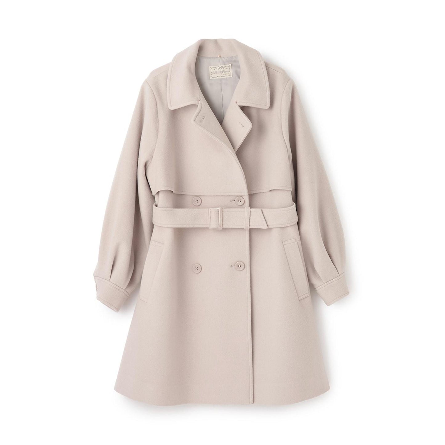 帶仿皮草領中長款大衣