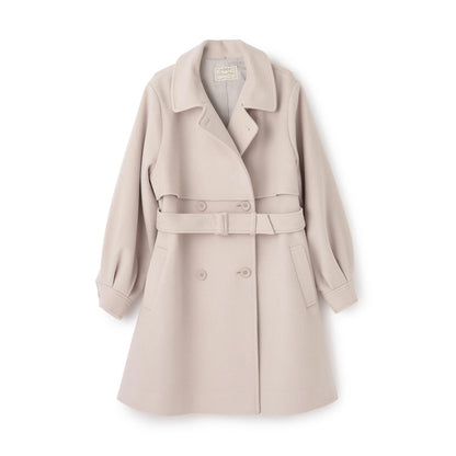 帶仿皮草領中長款大衣