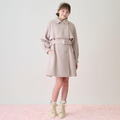 帶仿皮草領中長款大衣