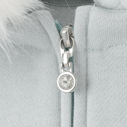 亮片衛衣內襯仿皮草連帽拉鍊外套