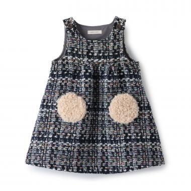 粗花呢格紋連衣裙