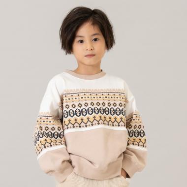 滿版圖案混合衛衣/運動衫