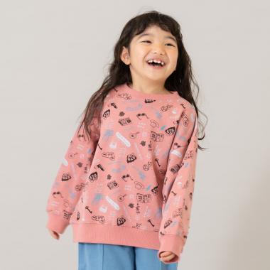 滿版圖案混合衛衣/運動衫