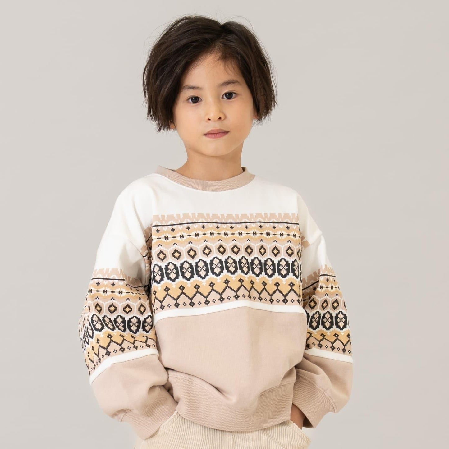 滿版圖案混合衛衣/運動衫