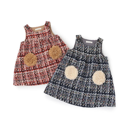 粗花呢格紋連衣裙