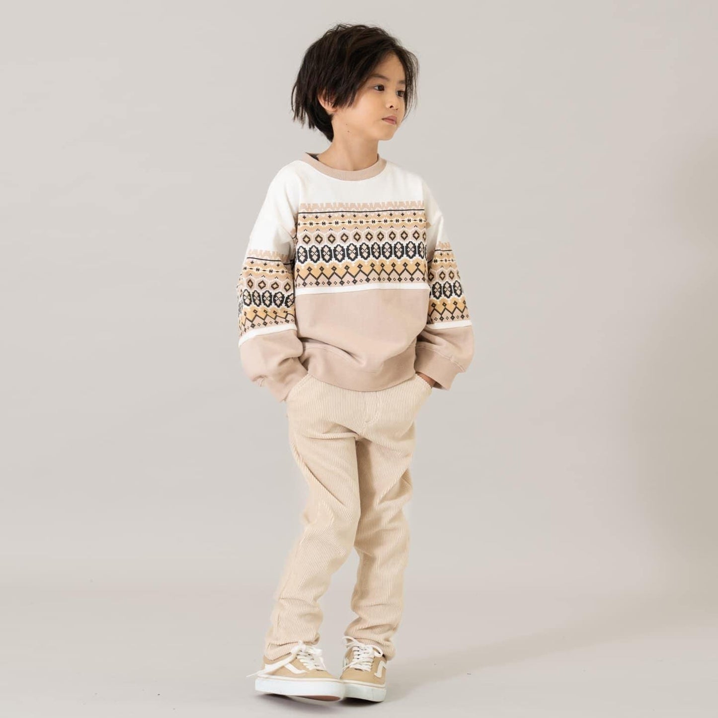 滿版圖案混合衛衣/運動衫