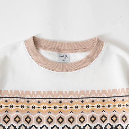 滿版圖案混合衛衣/運動衫