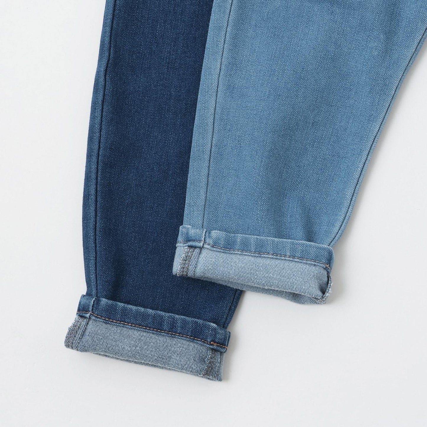 【加絨】牛仔桶形褲