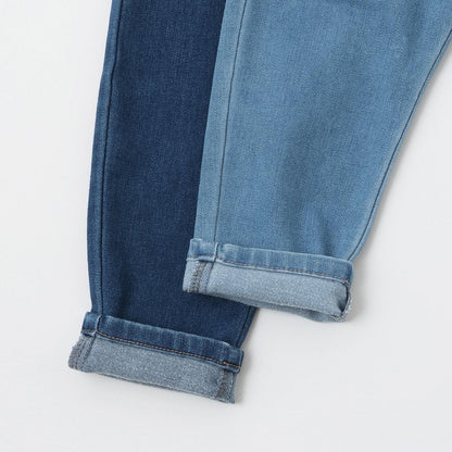 【加絨】牛仔桶形褲