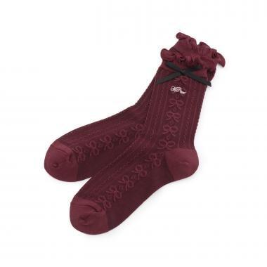 荷葉邊蝴蝶結襪