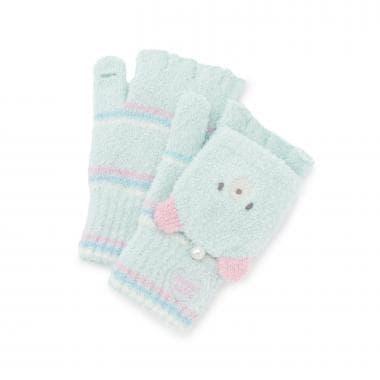 動物臉馬卡龍絨針織手套